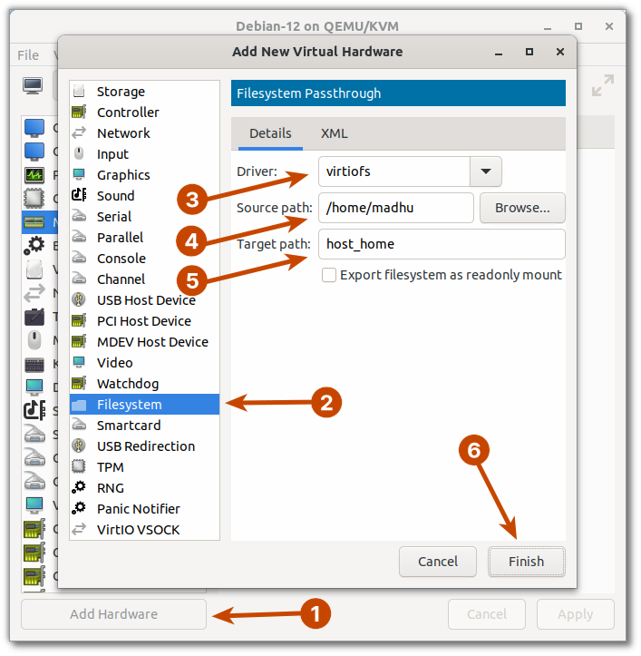 Share Files Between KVM Host and Linux Guest Using VirtioFS VMM Add Filesystem