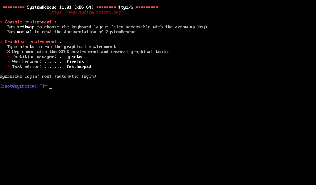 Dual-boot Windows 11 and Ubuntu - System Rescue Command Prompt