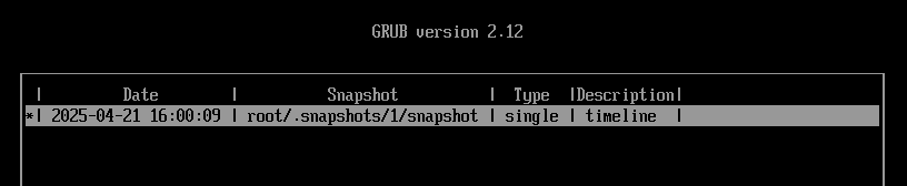 Install Fedora 42 with Snapshot and Rollback Support - Snapshot No 1
